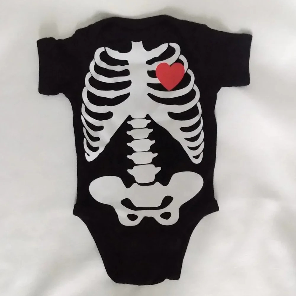 Halloween baby skeleton short sleeve bodysuit NEW
